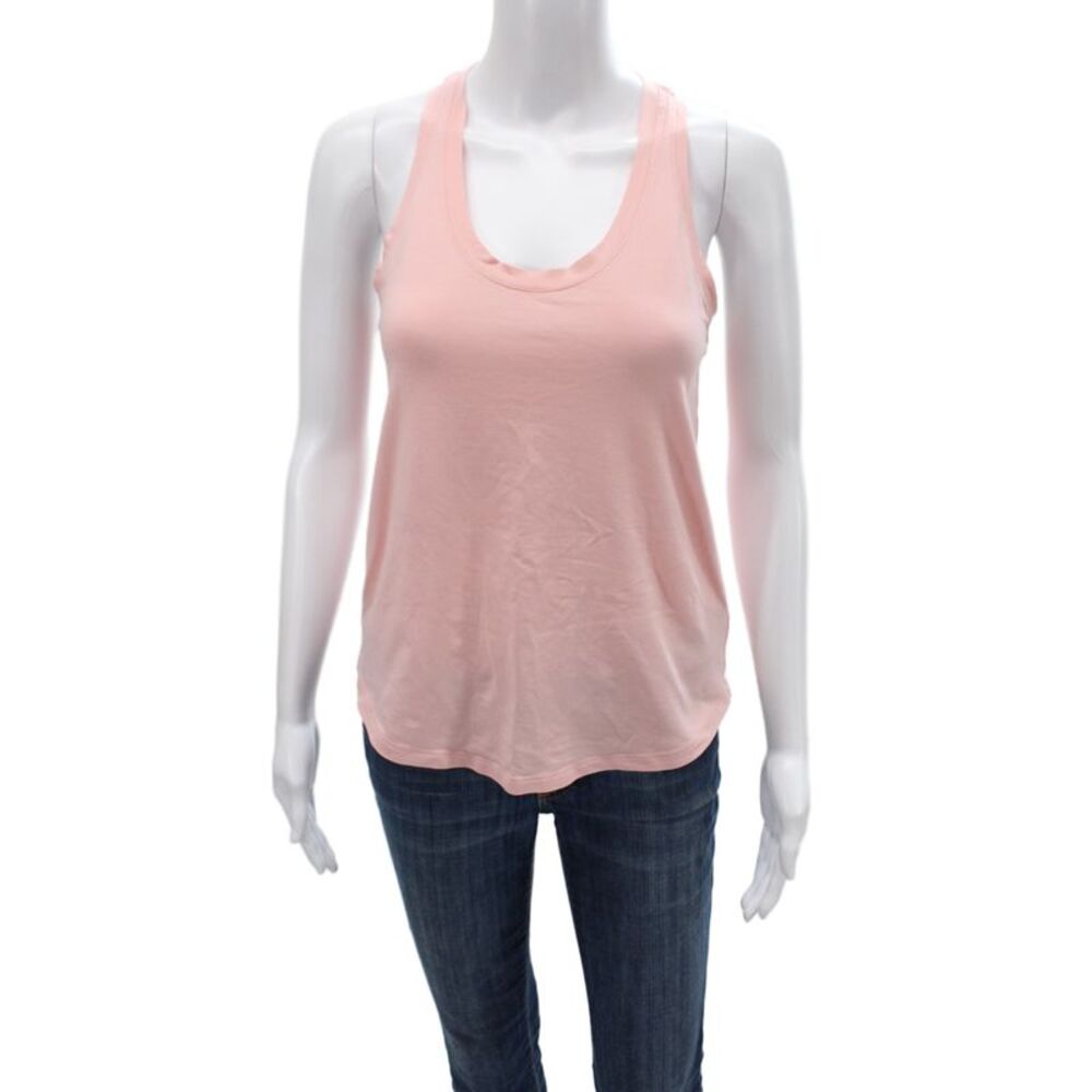Lululemon Women Basic Sleeveless Pink Cotton Scoop Neck Tank Size 4